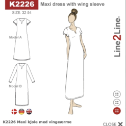 Line2Line | Maxi kjole med vingeærme K2226