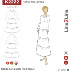 Line2Line | Lang kjole med flæser - fast K2222