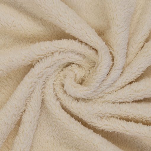 Dobbeltsidet plys med fleece i råhvid fv. 010