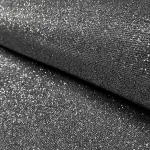 Glitter-jersey i sort med sølv glitter