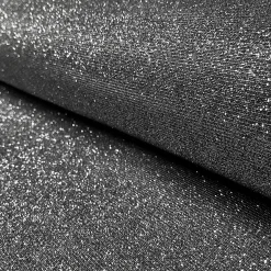 Glitter-jersey i sort med sølv glitter