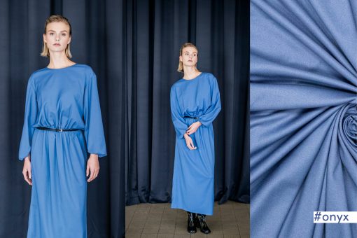 Fibre Mood | Vævet polyester/viskose twill i blå