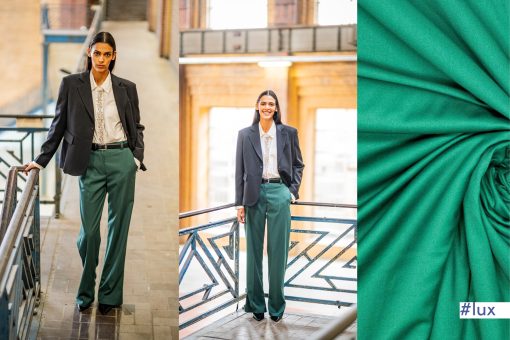 Fibre Mood | Vævet polyester/viskose twill i grøn