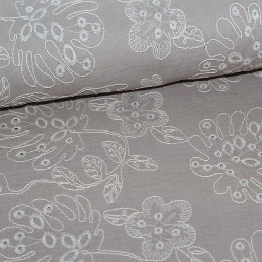 Double gauze i sand med broderi