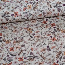 Drop needle rib-jersey med blomster