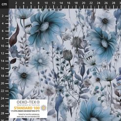 Bomuldsjersey med blå blomster
