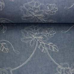 Denim i lys blå med broderier