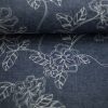 Denim i mørk blå med broderier