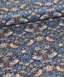 Bexleyheath Cotton Lawn by William Morris | Mini-Strawberry Thief - Inky