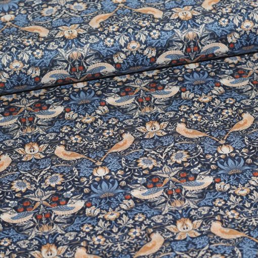 Bexleyheath Cotton Lawn by William Morris | Mini-Strawberry Thief - Inky
