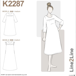 Line2Line | Løs kjole med bærestykke og rynk K2287