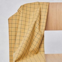 Mind The Maker | Organic Stripe Cotton, fv. Dry Mustard/Bottle Green