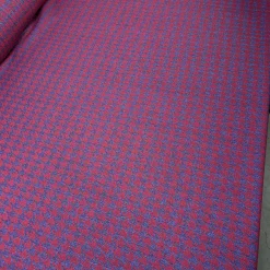 Rød/blå tweed med hanefjed