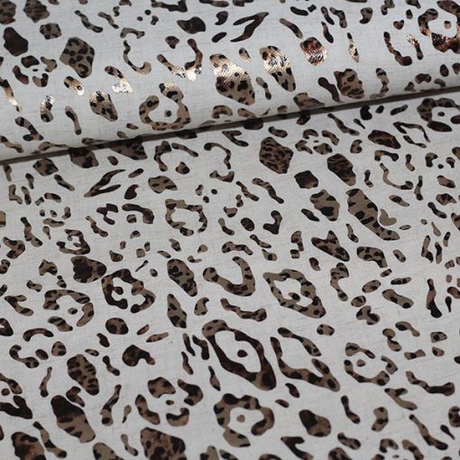 Fastvævet viskose med leoprint