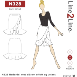 Line2Line | Nederdel med slå om effekt og volant N328