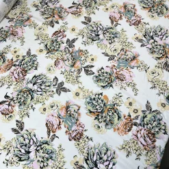 Twillvævet viskose med blomster