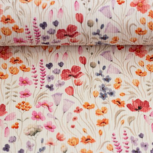 Drop needle rib-jersey med print