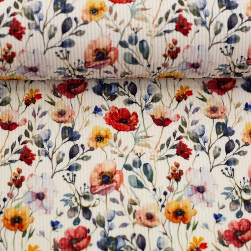 Drop needle rib-jersey med print
