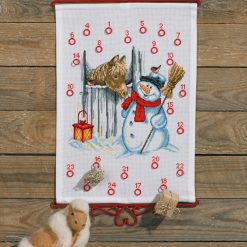 Julekalender broderikit - snemand og hest