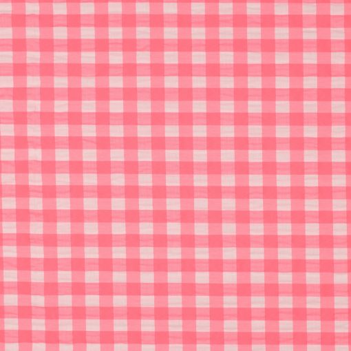 Neonpink garnfarvet bomuld/polyester
