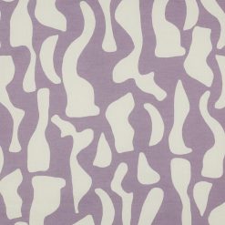 Bomulds voile med abstrakt mauve mønster