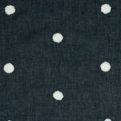 Bomulds voile i navy med hvide dutter