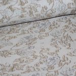 Brokade med beige print og sølv