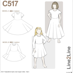 Line2Line | Taljeskåret kjole med meget vidde C517
