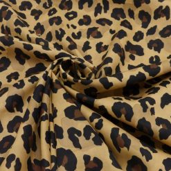 Bomulds voile med leoprint