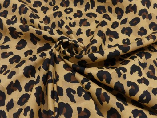 Bomulds voile med leoprint