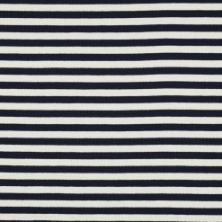 Garnfarvet bomuldsjersey i navy/ecru