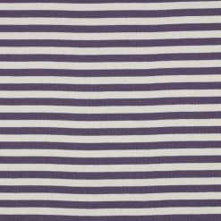 Rib garnfarvet bomuldsjersey i grape/ecru