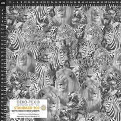 Bomuldsjersey med safari-dyr