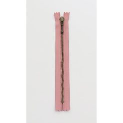 YKK 6 mm antik mes. lynlås 35 cm i gl. rosa
