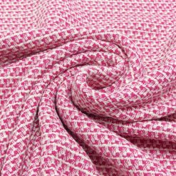 Pink/hvid viskose-tweed