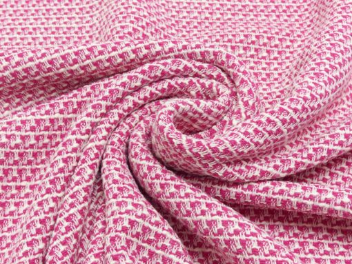 Pink/hvid viskose-tweed