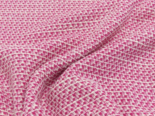 Pink/hvid viskose-tweed