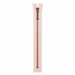 YKK 6 mm antik mes. lynlås 35 cm i duset rosa