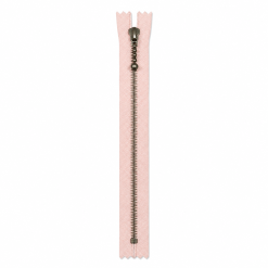YKK 6 mm antik mes. lynlås 35 cm i duset rosa