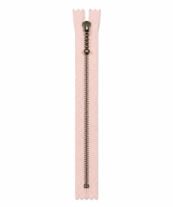 YKK 6 mm antik mes. lynlås 35 cm i duset rosa