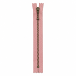 YKK 6 mm antik mes. lynlås 35 cm i gl. rosa