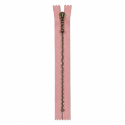 YKK 6 mm antik mes. lynlås 35 cm i gl. rosa