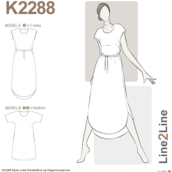 Line2Line | Kjole med bindebånd og flagermusærme K2288