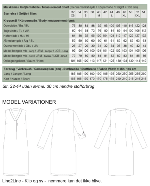 Line2Line | Skjortekjole med læg og v-hals K2245