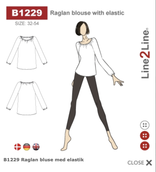 Skærmbillede 2025-06-13 kl. 18.15.14 Line2Line | Raglan bluse med elastik - fast B1229