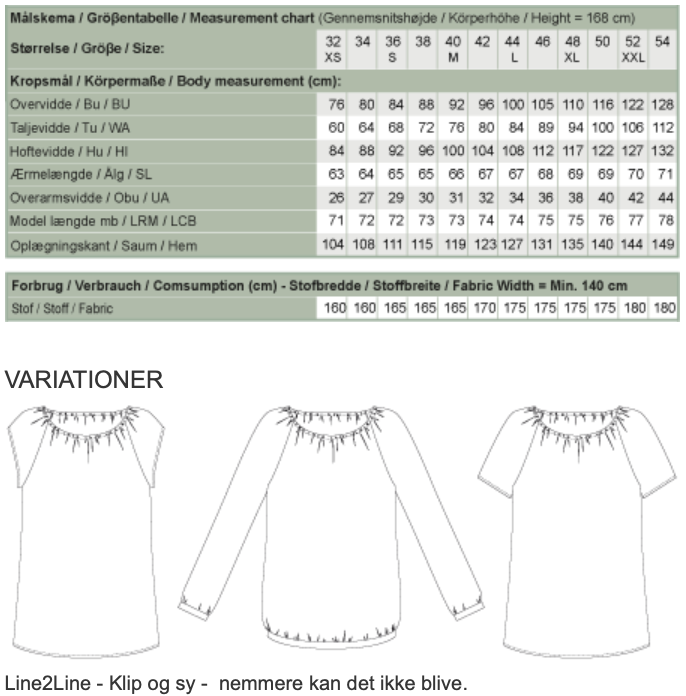 Line2Line | Raglan bluse med elastik - fast B1229