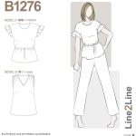 Line2Line | Bluse med ærmeflæse og bindebånd B1276