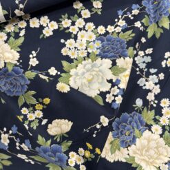 Kokka Fabrics | Wagara metallic navy