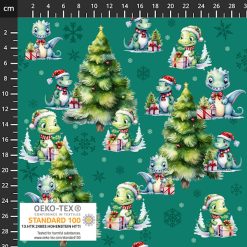 Bomuldsjersey med juleprint i grøn