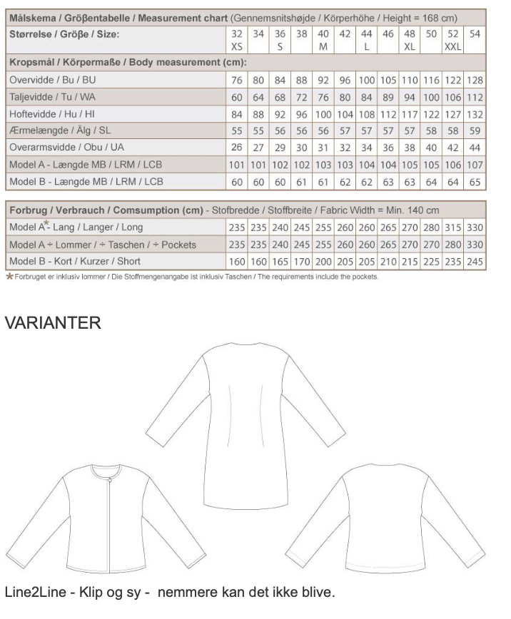 Line2Line | Løs jakke med sænket skulder og lommer J473
